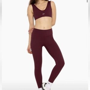 SET Active Maroon High-Waist Leggings
